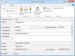 Document Management screen